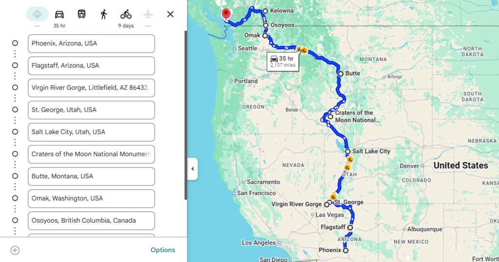 Complete Route on Google Maps