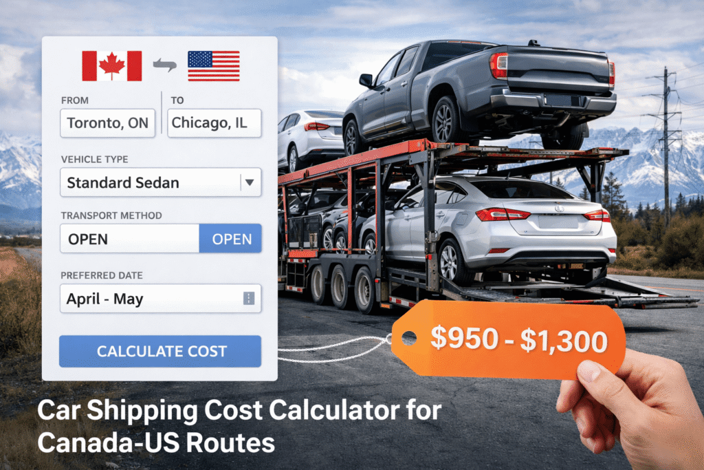 Car Shipping Cost Calculator for Canada US Routes