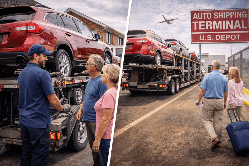 Vehicle delivery door to door vs terminal