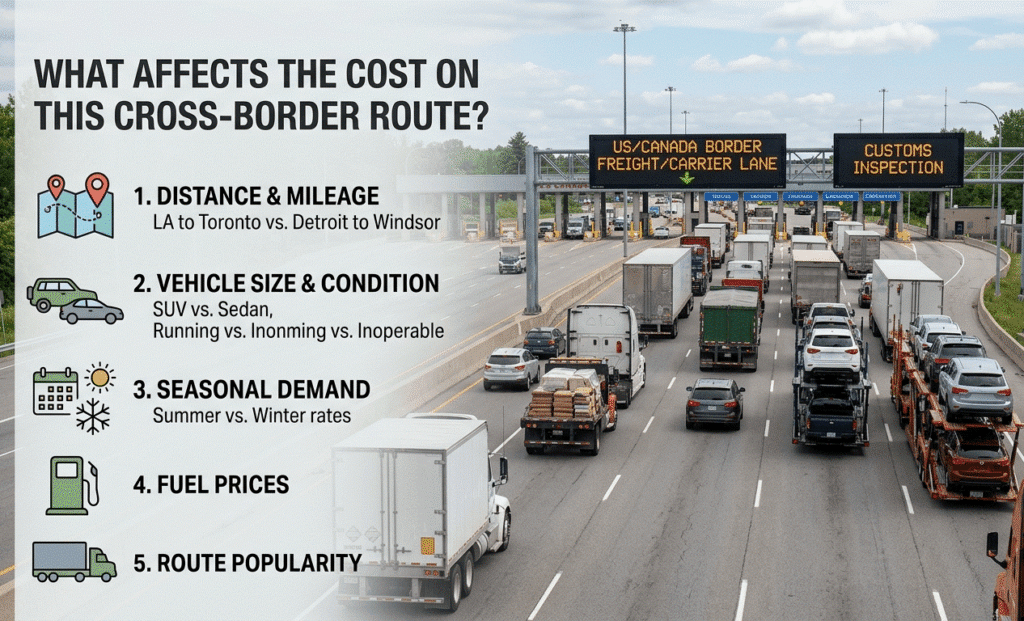 What affects the cost on this cross border route