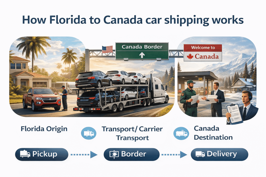 How Florida to Canada car shipping works